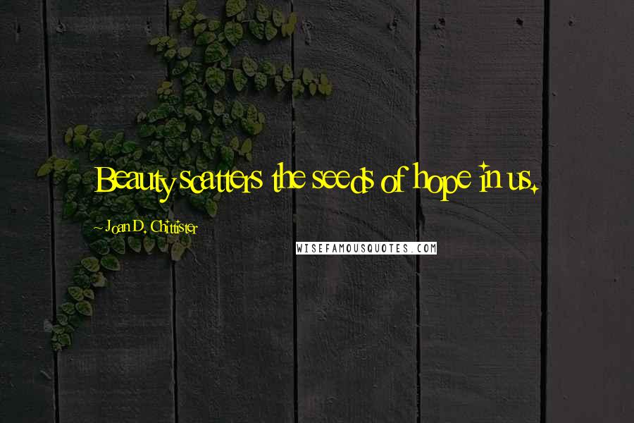 Joan D. Chittister quotes: Beauty scatters the seeds of hope in us.