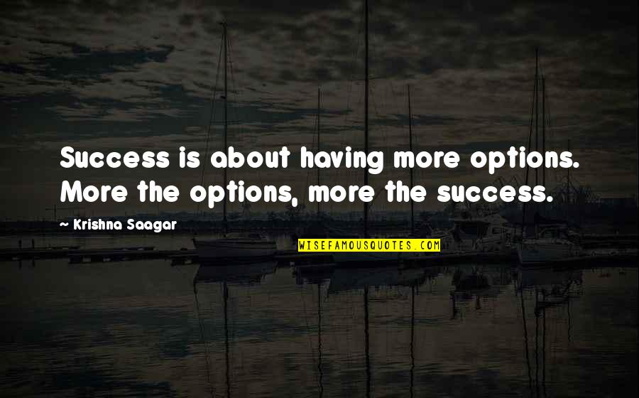 Joan Of Arc The Mystic Legacy Quotes By Krishna Saagar: Success is about having more options. More the