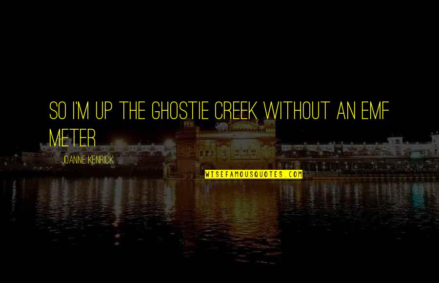 Joanne's Quotes By JoAnne Kenrick: So I'm up the ghostie creek without an