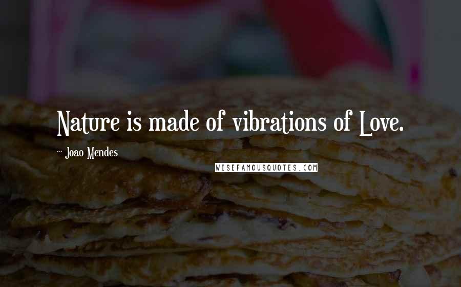 Joao Mendes quotes: Nature is made of vibrations of Love.