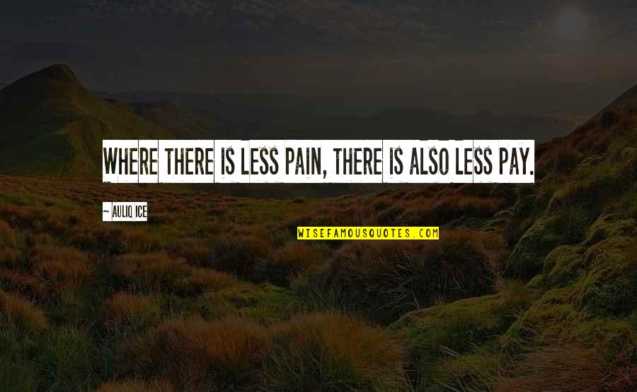 Job Career Quotes By Auliq Ice: Where there is less pain, there is also