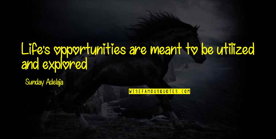 Job Opportunities Quotes By Sunday Adelaja: Life's opportunities are meant to be utilized and