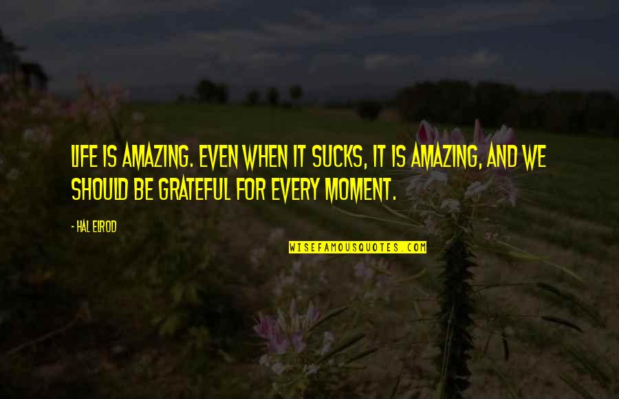 Job Placed Quotes By Hal Elrod: Life is amazing. Even when it sucks, it Job Placed Quotes By Hal Elrod: Life is amazing. Even when it sucks, it
