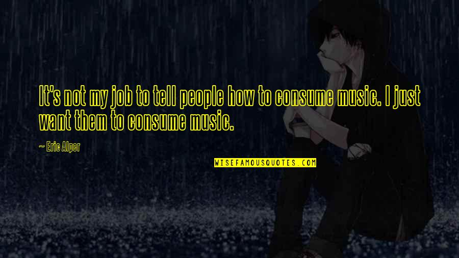 Job Quotes Quotes By Eric Alper: It's not my job to tell people how