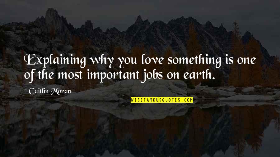 Jobs You Love Quotes By Caitlin Moran: Explaining why you love something is one of