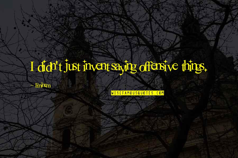Jocasta Nu Quotes By Eminem: I didn't just invent saying offensive things.