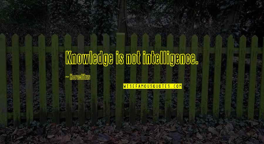 Jocelynn Flom Quotes By Heraclitus: Knowledge is not intelligence. Jocelynn Flom Quotes By Heraclitus: Knowledge is not intelligence.