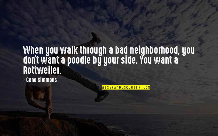 Jocson Pampanga Quotes By Gene Simmons: When you walk through a bad neighborhood, you