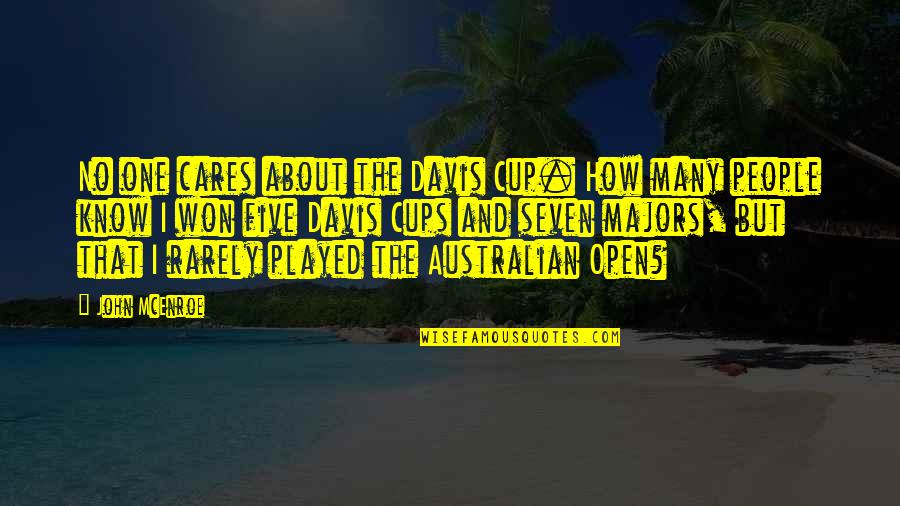 Jocular Headlock Quotes By John McEnroe: No one cares about the Davis Cup. How Jocular Headlock Quotes By John McEnroe: No one cares about the Davis Cup. How