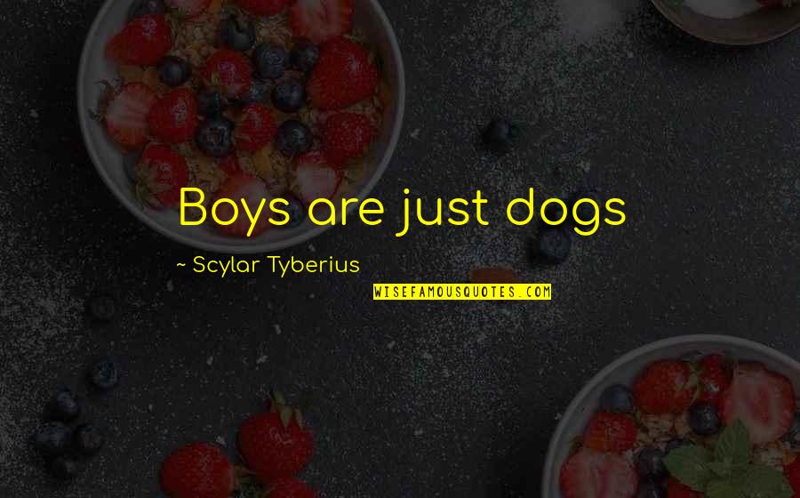 Joddy Longbows Quotes By Scylar Tyberius: Boys are just dogs Joddy Longbows Quotes By Scylar Tyberius: Boys are just dogs