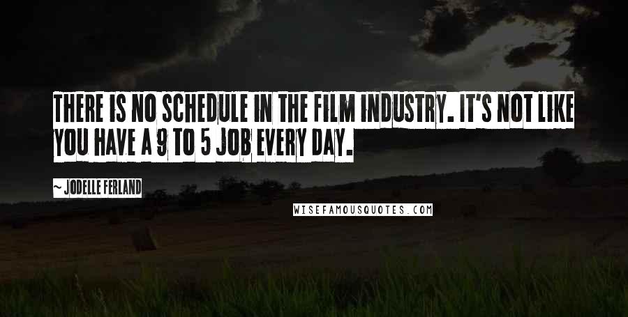 Jodelle Ferland quotes: There is no schedule in the film industry. It's not like you have a 9 to 5 job every day.