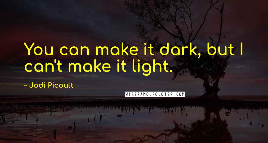 Jodi Picoult quotes: You can make it dark, but I can't make it light.