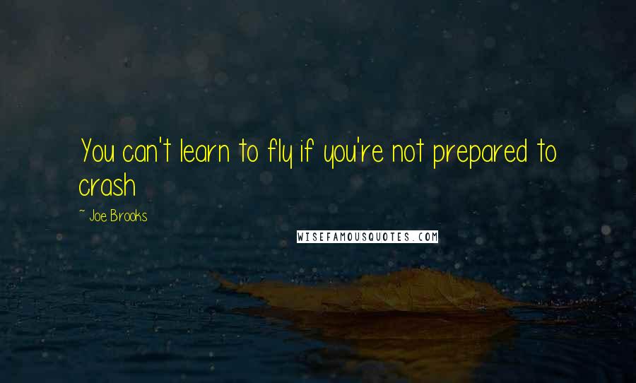 Joe Brooks quotes: You can't learn to fly if you're not prepared to crash