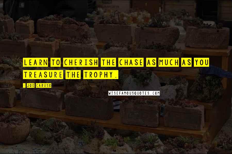 Joe Caruso quotes: Learn to cherish the chase as much as you treasure the trophy.