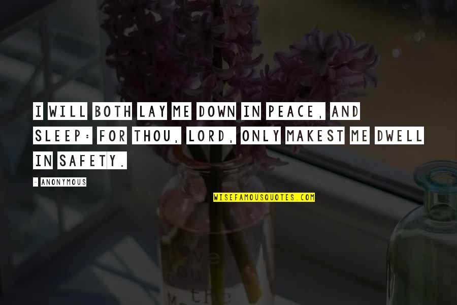 Joe Darion Quotes By Anonymous: I will both lay me down in peace,