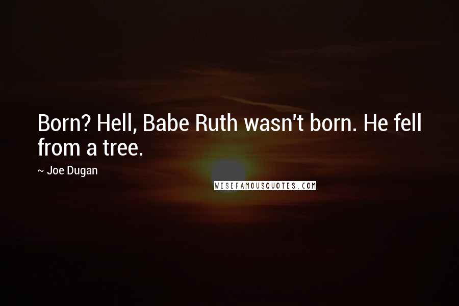 Joe Dugan quotes: Born? Hell, Babe Ruth wasn't born. He fell from a tree.