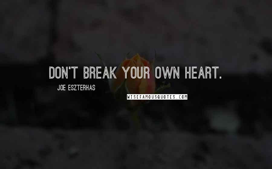 Joe Eszterhas quotes: Don't break your own heart.