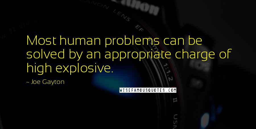 Joe Gayton quotes: Most human problems can be solved by an appropriate charge of high explosive.