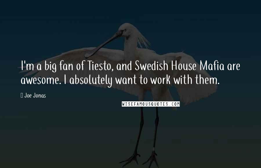 Joe Jonas quotes: I'm a big fan of Tiesto, and Swedish House Mafia are awesome. I absolutely want to work with them.