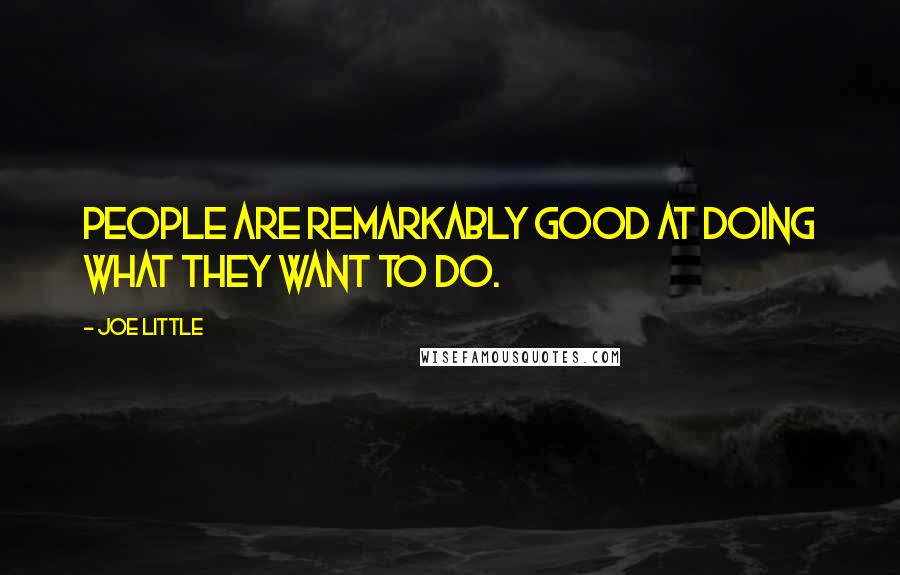 Joe Little quotes: People are remarkably good at doing what they want to do.