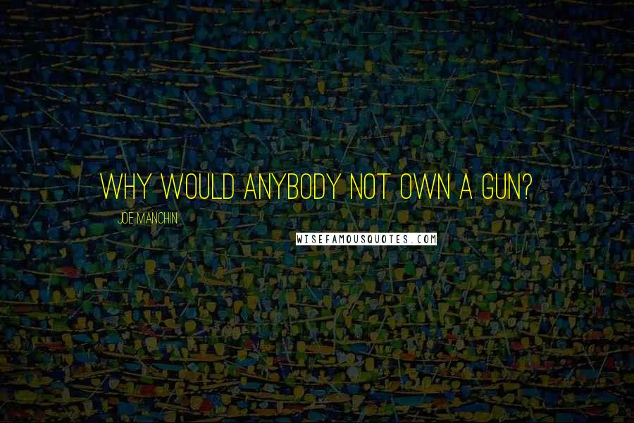 Joe Manchin quotes: Why would anybody not own a gun?