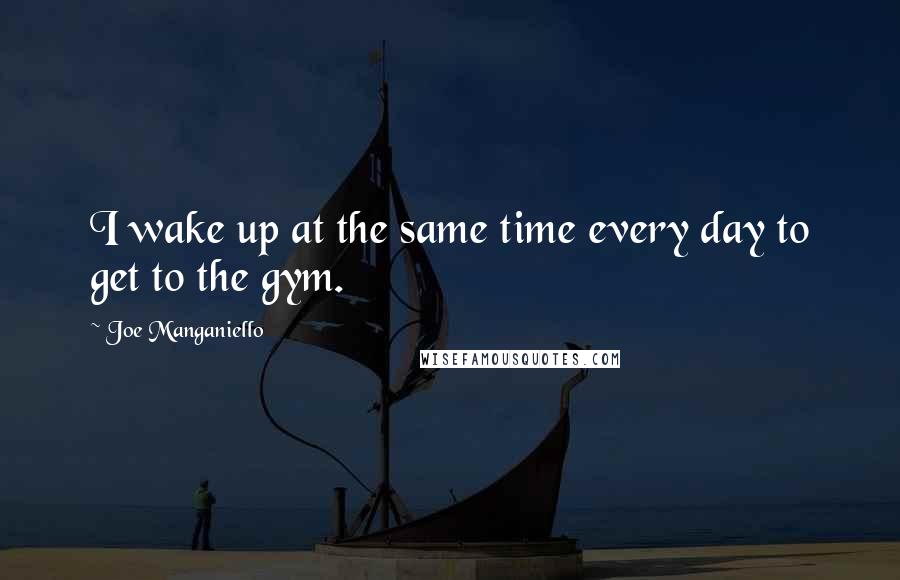 Joe Manganiello quotes: I wake up at the same time every day to get to the gym.