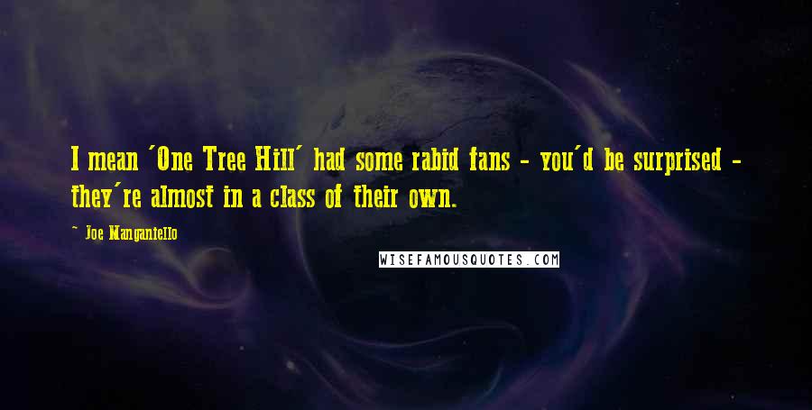 Joe Manganiello quotes: I mean 'One Tree Hill' had some rabid fans - you'd be surprised - they're almost in a class of their own.