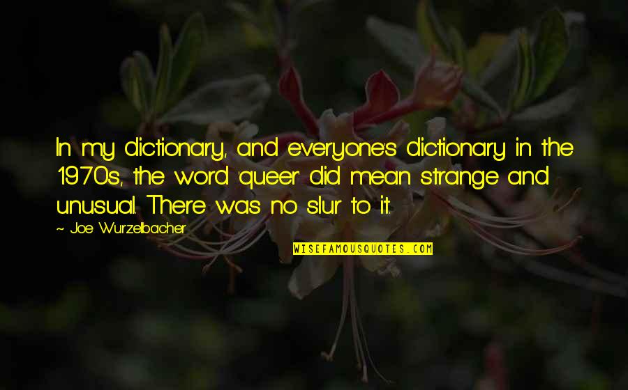 Joe Queer Quotes By Joe Wurzelbacher: In my dictionary, and everyone's dictionary in the