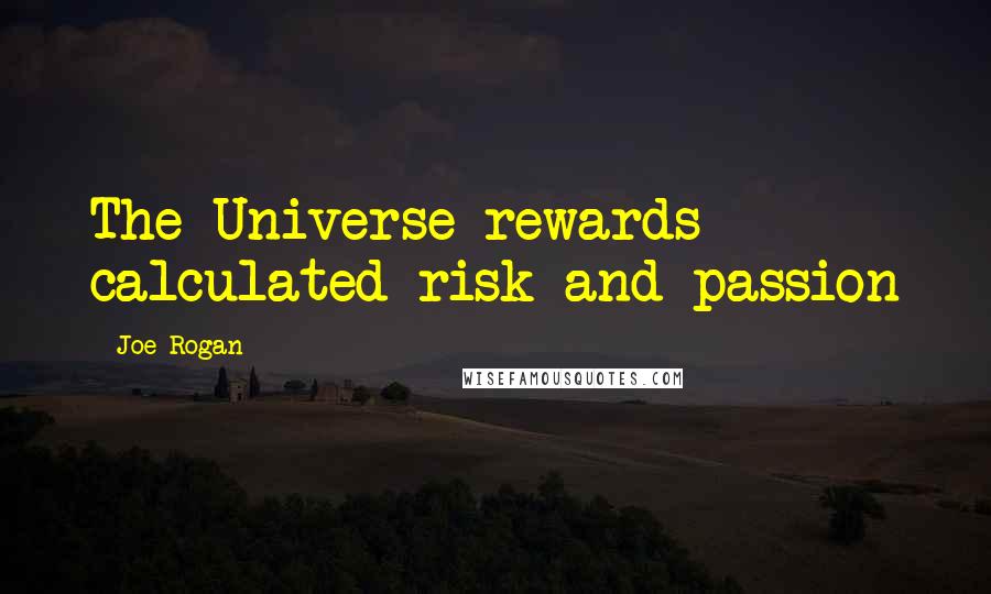 Joe Rogan quotes: The Universe rewards calculated risk and passion