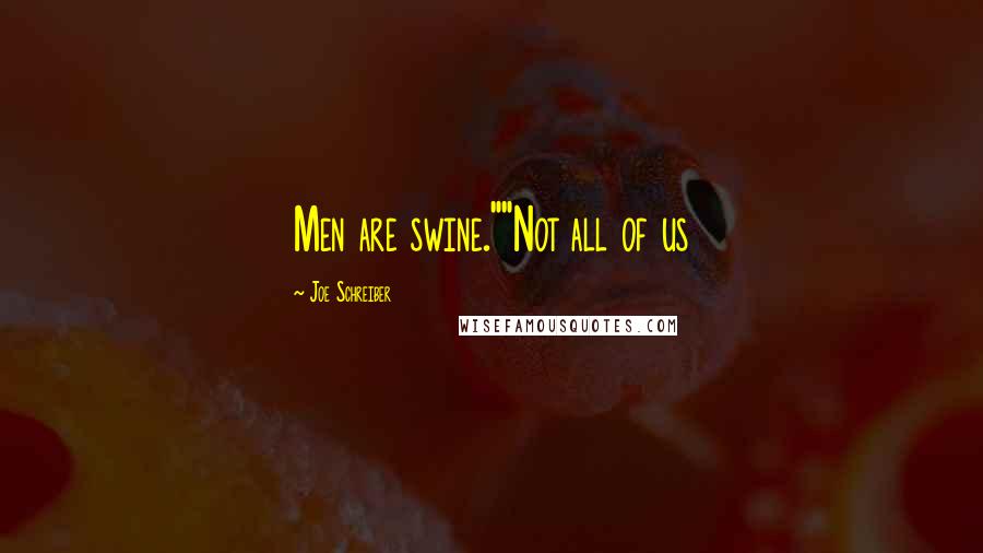 Joe Schreiber quotes: Men are swine.""Not all of us