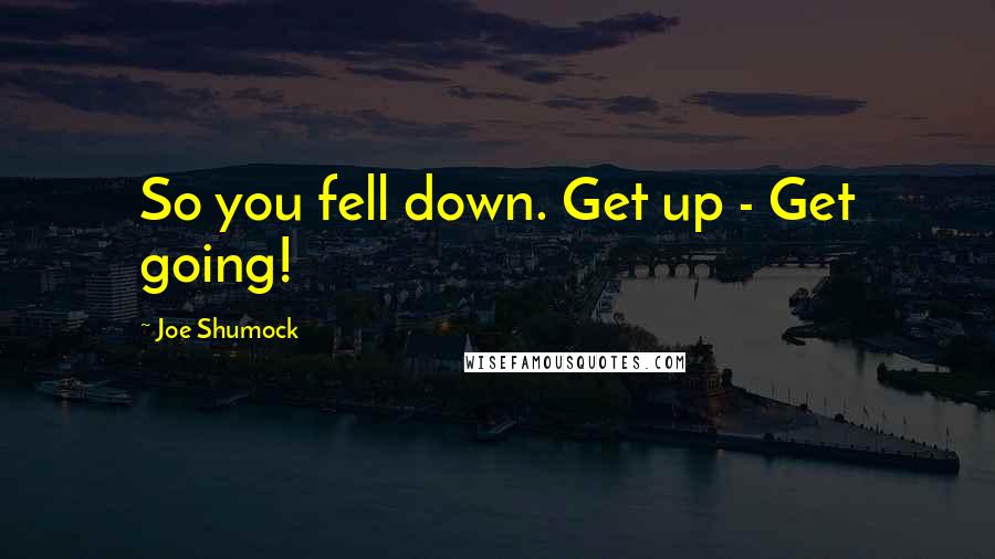 Joe Shumock quotes: So you fell down. Get up - Get going!