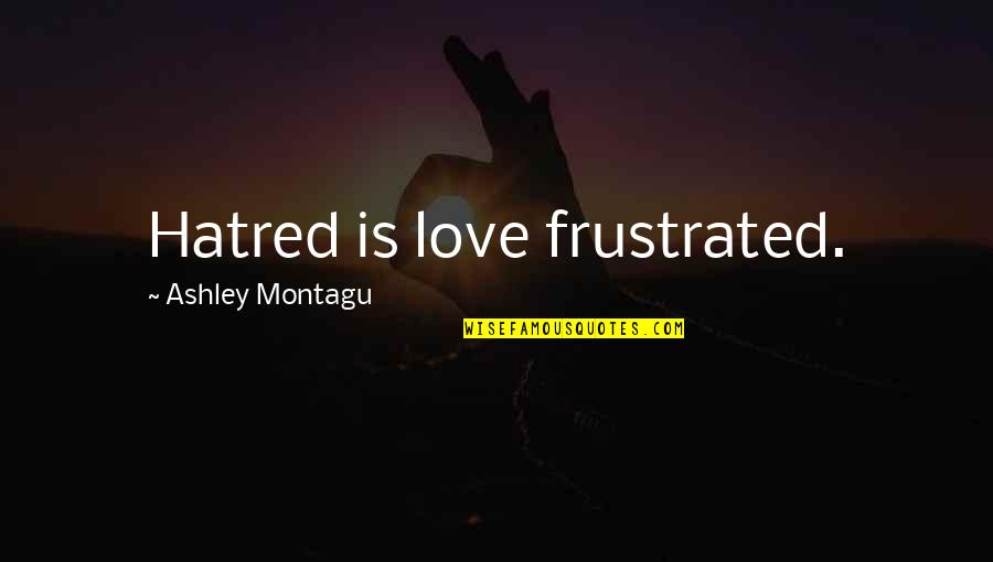 Joe Swanberg Quotes By Ashley Montagu: Hatred is love frustrated.