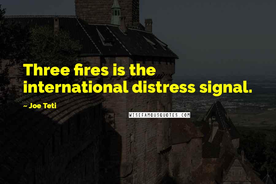 Joe Teti quotes: Three fires is the international distress signal.