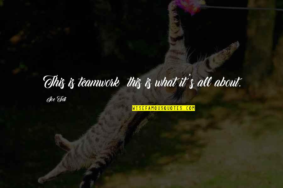 Joe Teti Quotes By Joe Teti: This is teamwork; this is what it's all