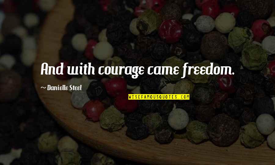 Joe Turpel Quotes By Danielle Steel: And with courage came freedom.