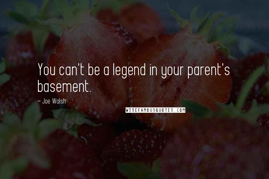 Joe Walsh quotes: You can't be a legend in your parent's basement.