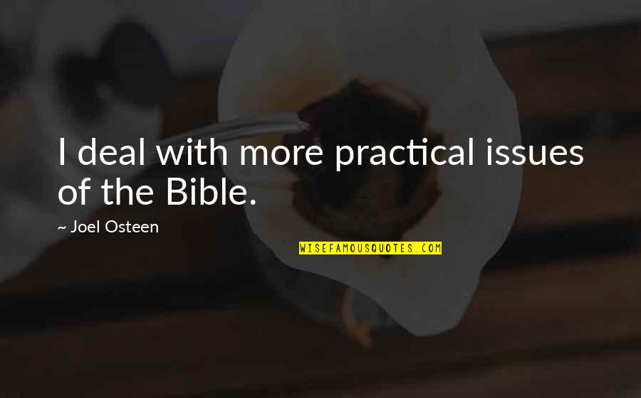 Joel Osteen Bible Quotes By Joel Osteen: I deal with more practical issues of the