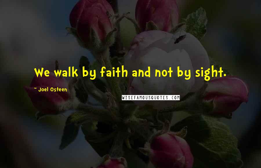 Joel Osteen quotes: We walk by faith and not by sight.