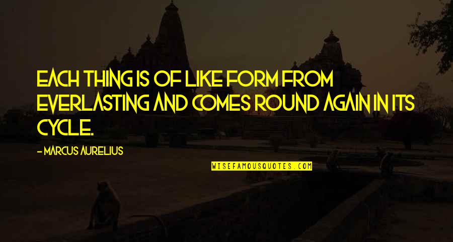 Joel Robinson Quotes By Marcus Aurelius: Each thing is of like form from everlasting
