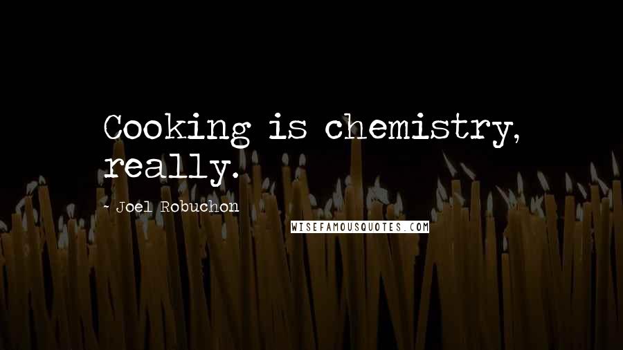 Joel Robuchon quotes: Cooking is chemistry, really.