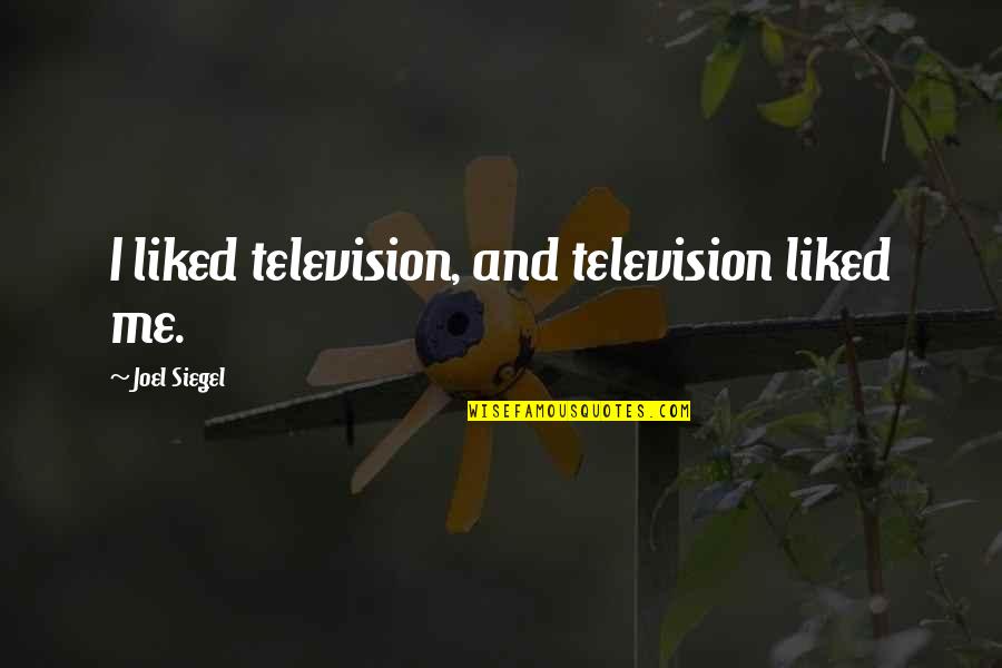 Joel Siegel Quotes By Joel Siegel: I liked television, and television liked me.