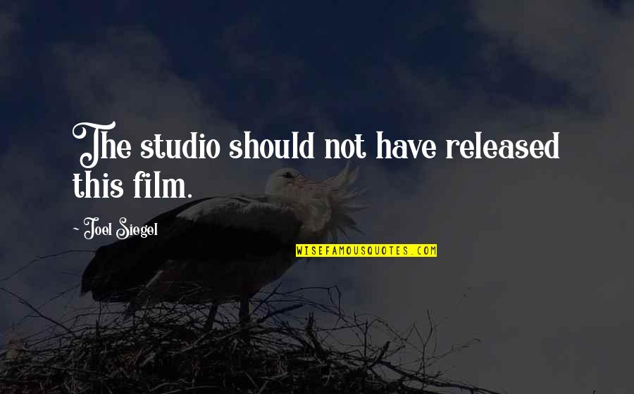 Joel Siegel Quotes By Joel Siegel: The studio should not have released this film.