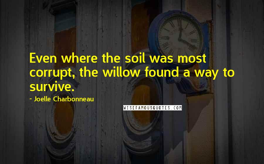Joelle Charbonneau quotes: Even where the soil was most corrupt, the willow found a way to survive.