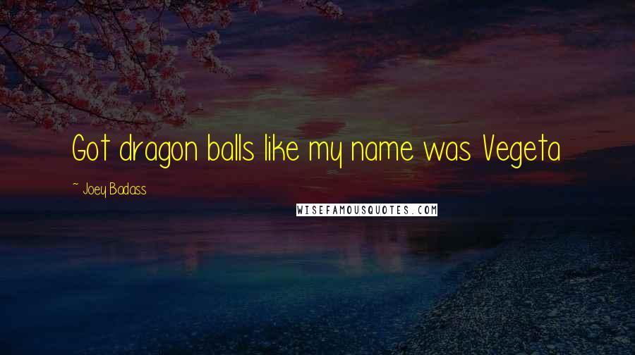 Joey Badass quotes: Got dragon balls like my name was Vegeta