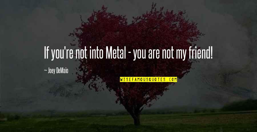 Joey Demaio Quotes By Joey DeMaio: If you're not into Metal - you are