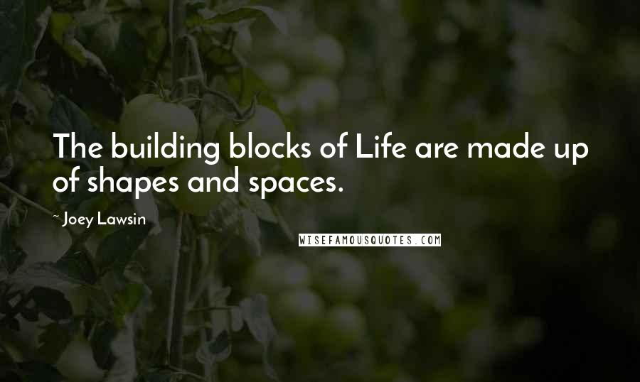 Joey Lawsin quotes: The building blocks of Life are made up of shapes and spaces.