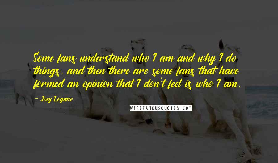 Joey Logano quotes: Some fans understand who I am and why I do things, and then there are some fans that have formed an opinion that I don't feel is who I am.