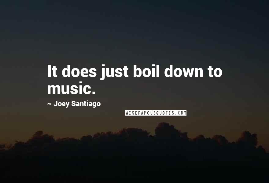 Joey Santiago quotes: It does just boil down to music.