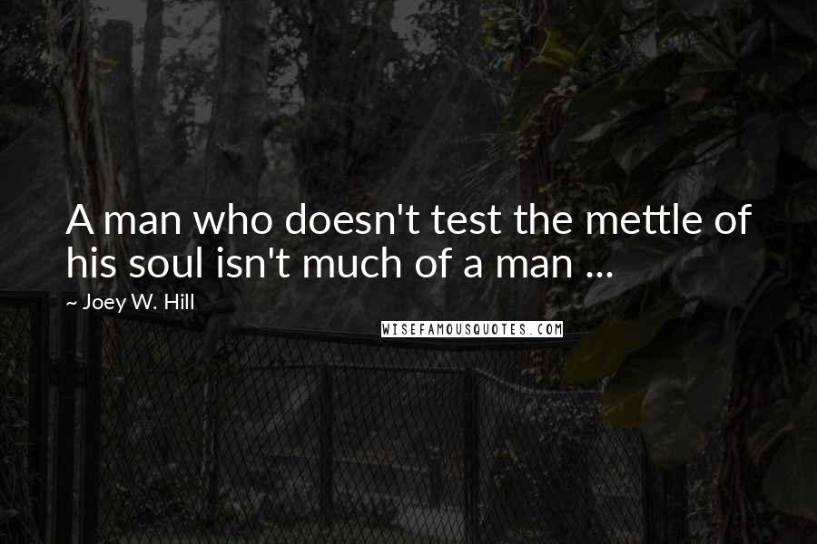 Joey W. Hill quotes: A man who doesn't test the mettle of his soul isn't much of a man ...
