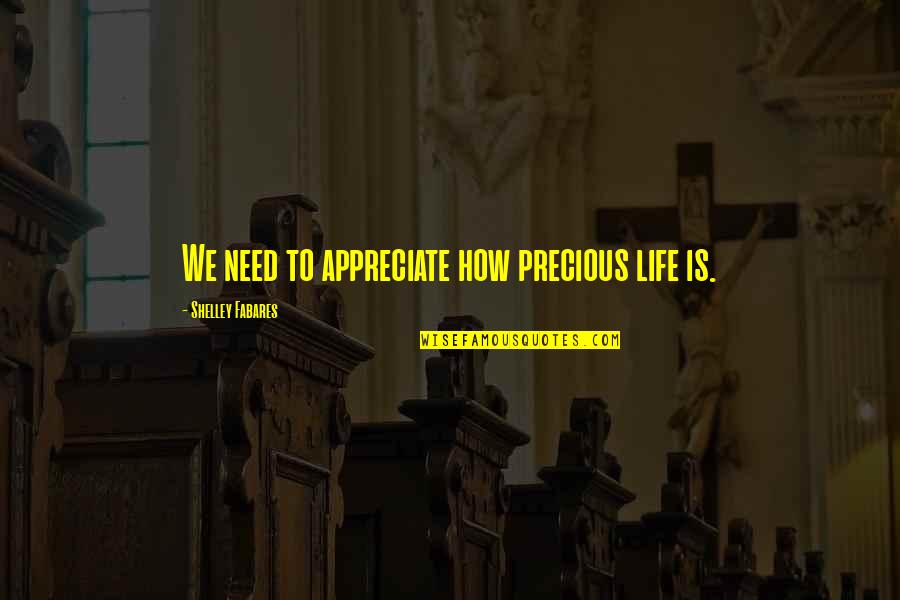 Jogatina Quotes By Shelley Fabares: We need to appreciate how precious life is.